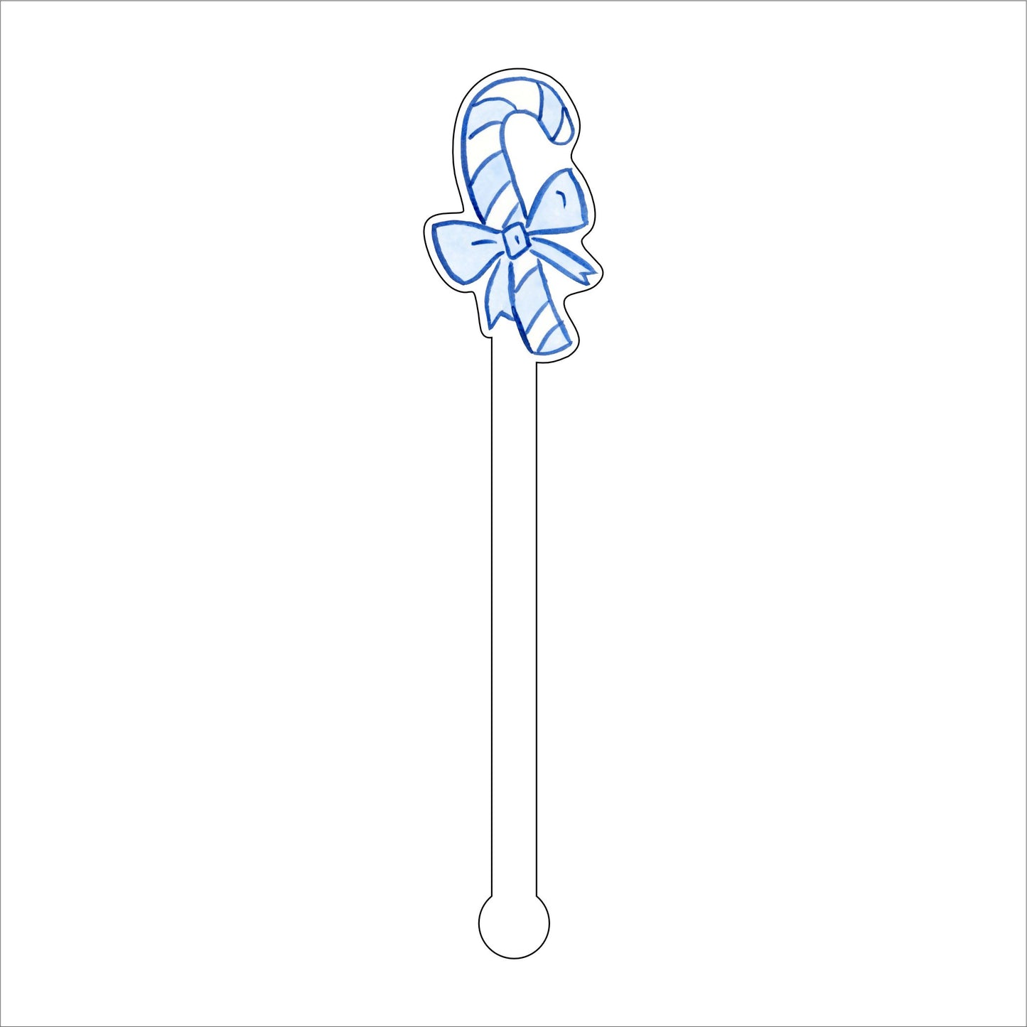 LCA-017 Candy Cane | 0.125in. Acrylic Drink Stirrer | Mix & Match (any 10+)