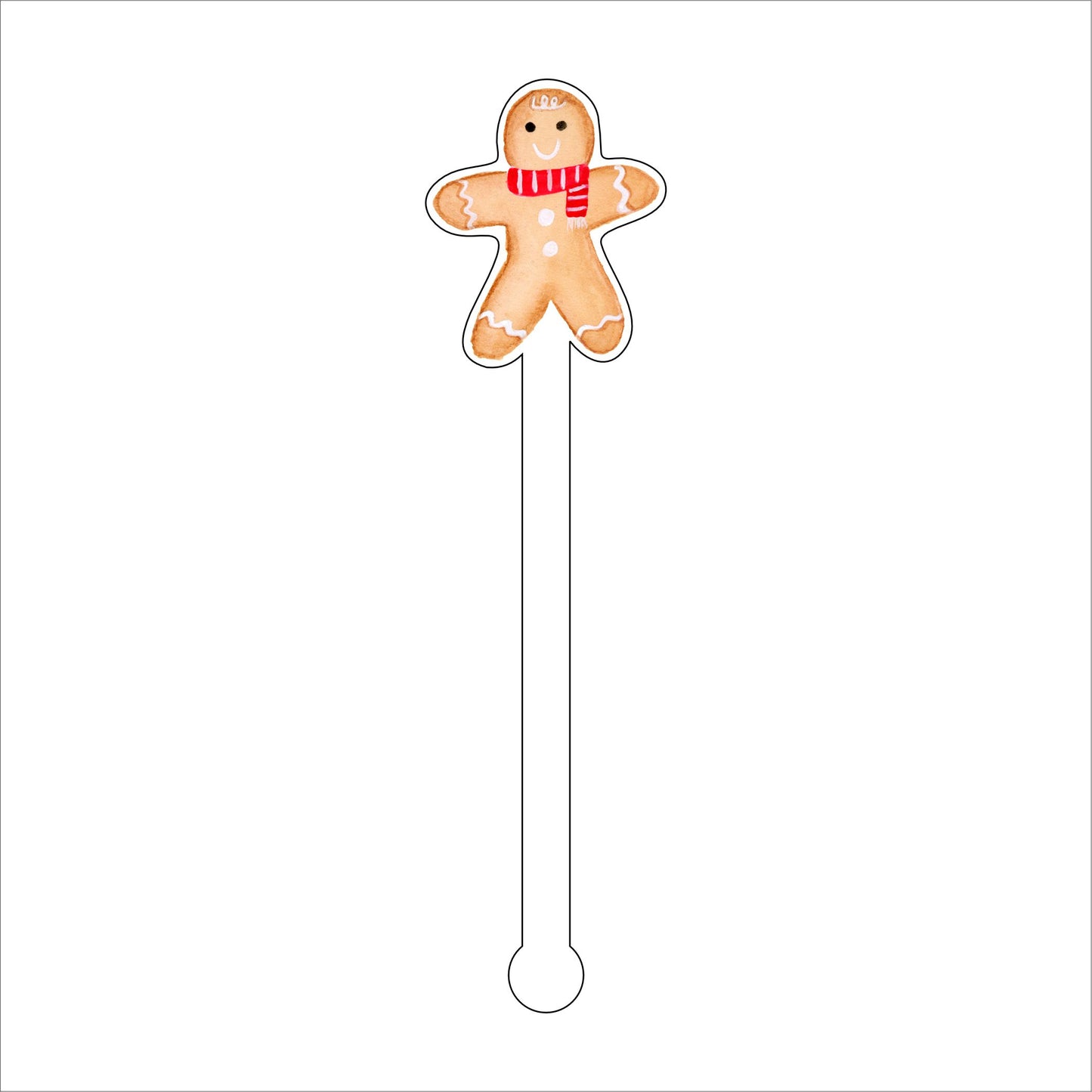 LCA-026 Gingerbread Man | 0.125in. Acrylic Drink Stirrer | Mix & Match (any 10+)