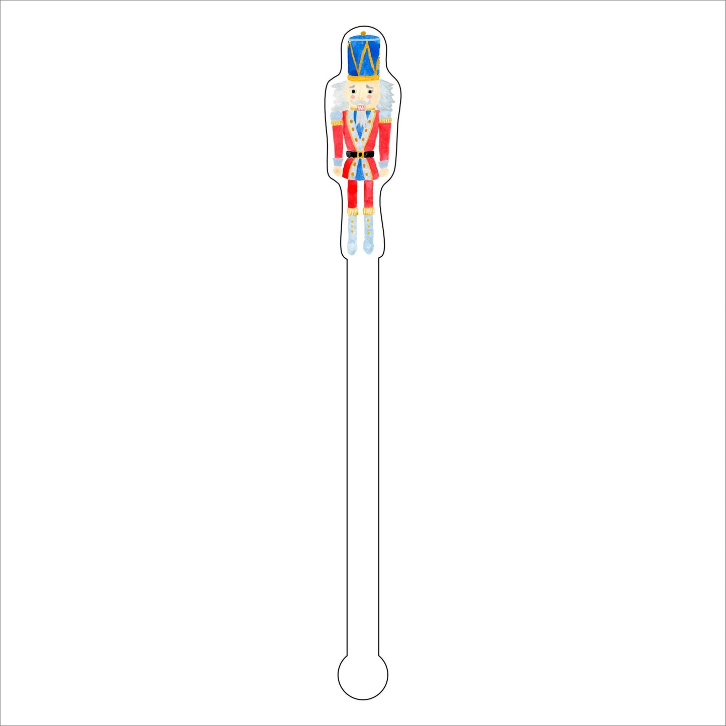 LCA-030 Red Nutcracker | 0.125in. Acrylic Drink Stirrer | Case of 25