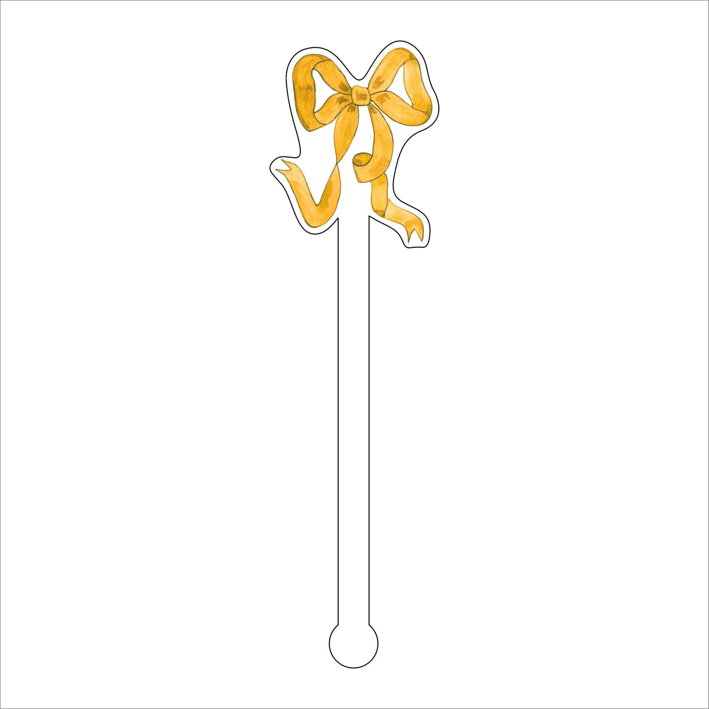 LCA-033 Gold Ribbon | 0.125in. Acrylic Drink Stirrer | Case of 25