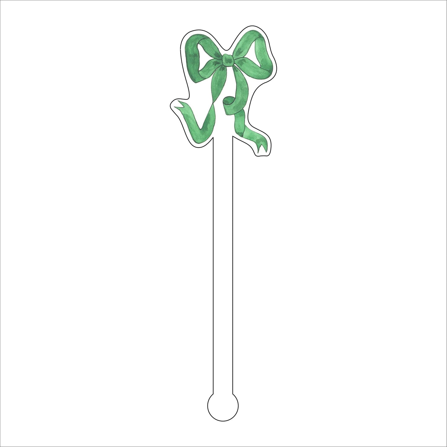 LCA-034 Green Ribbon | 0.125in. Acrylic Drink Stirrer | Case of 100