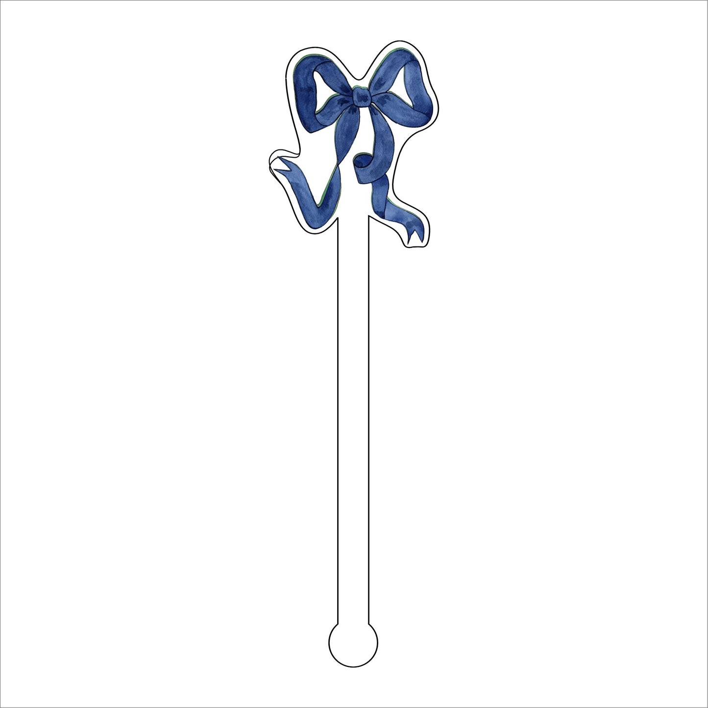 LCA-035 Navy Ribbon | 0.125in. Acrylic Drink Stirrer | Mix & Match (any 10+)