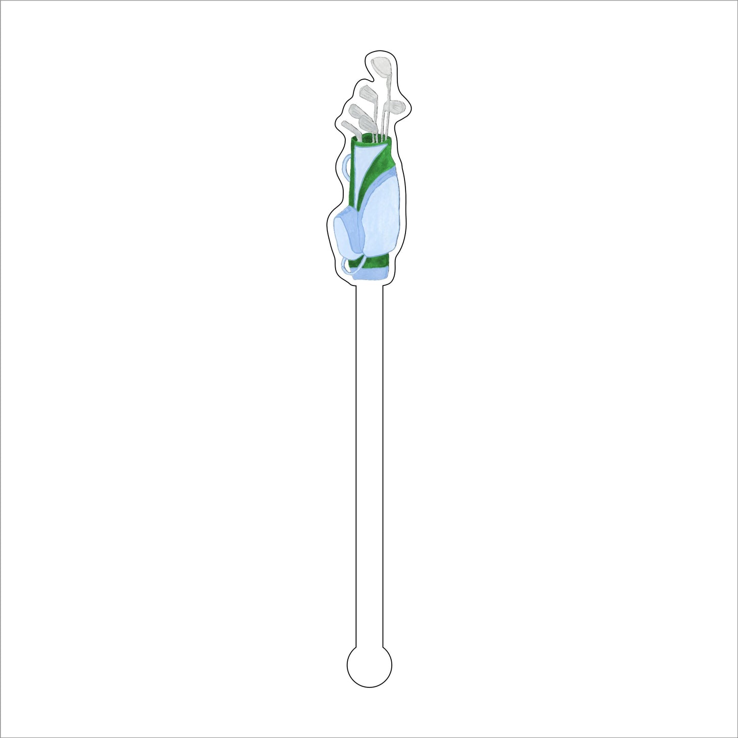 Golf Bag | 0.125in. Acrylic Drink Stirrer | Mix & Match (any 10+)