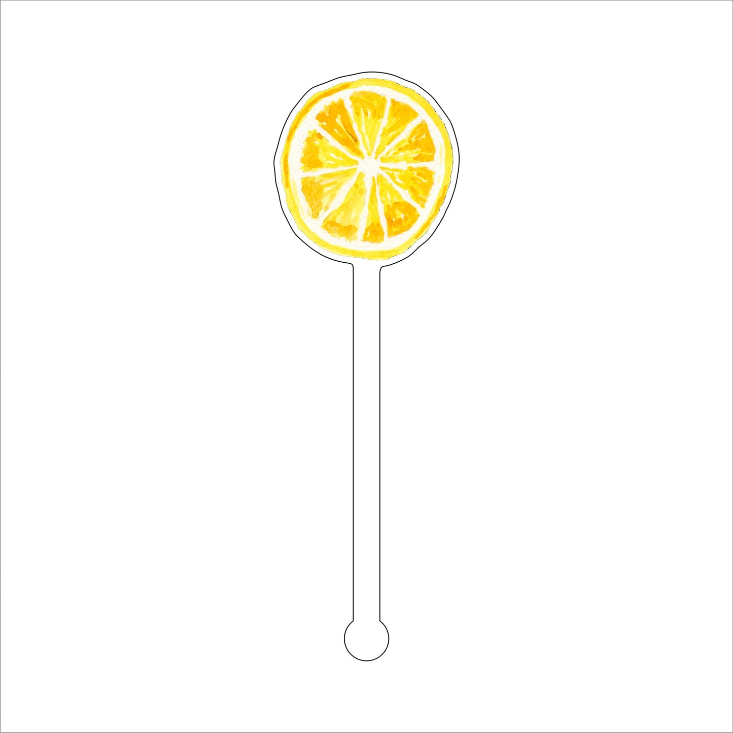 Lemon Slice | 0.125in. Acrylic Drink Stirrer | Mix & Match (any 10+)