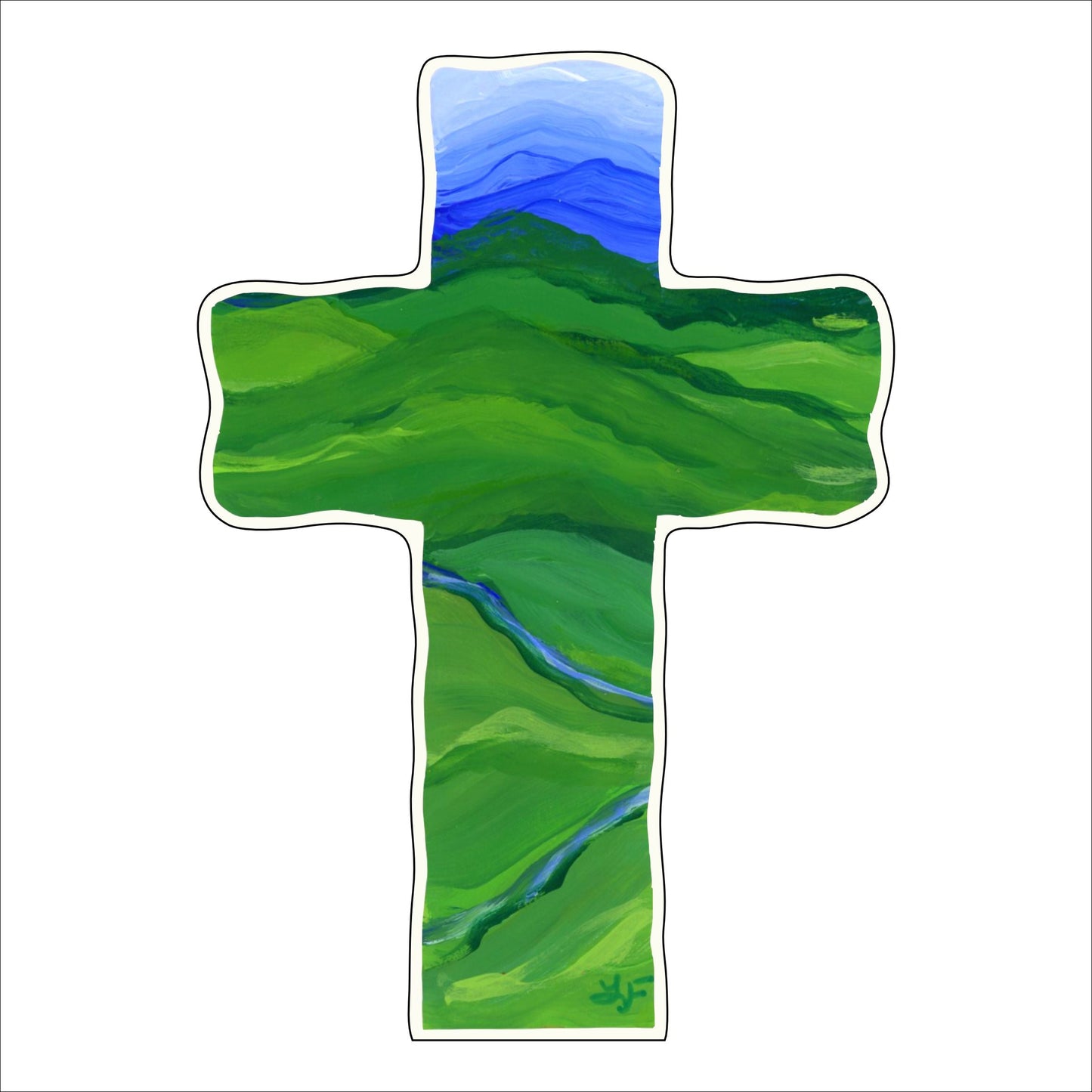LDD-005 Blue Ridge Mountain Cross | 0.75in. Acrylic Contour | Mix and Match (any 10+)