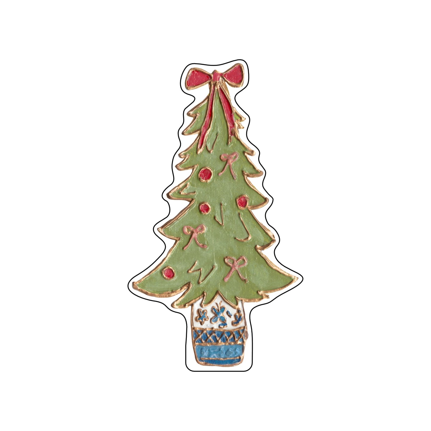 LFA-018 Red Bow Christmas Tree Mini | 0.50Acrylic Mini |