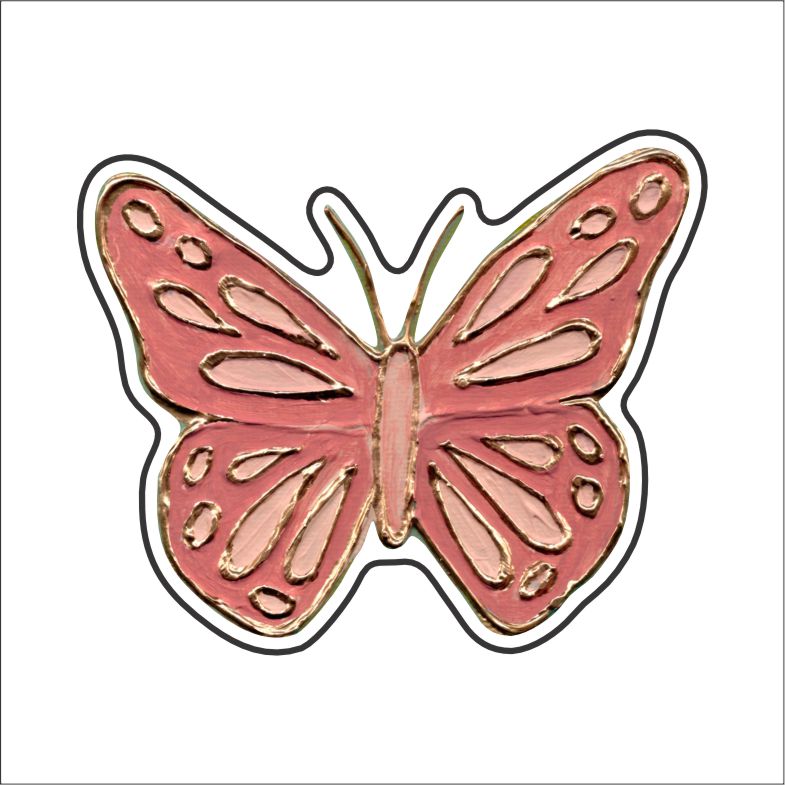 LFA-229 Pink Pink Butterfly Magnet | 0.125Acrylic Magnet