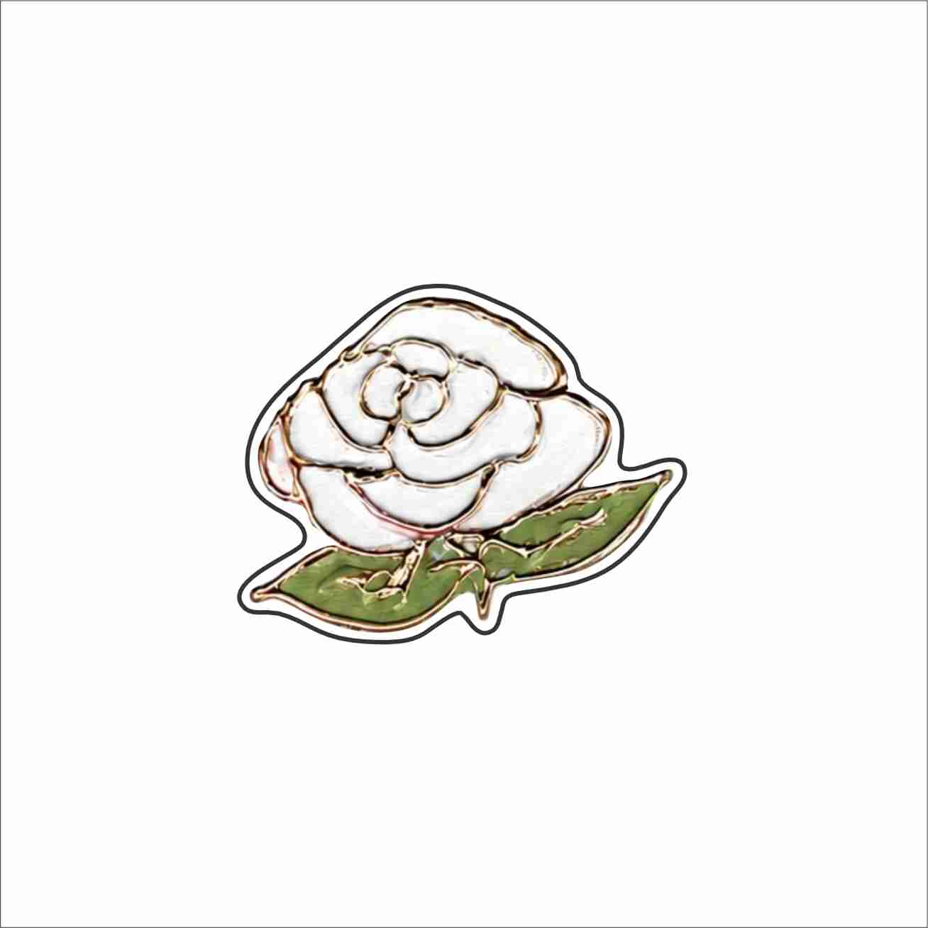 LFA-310 White Rose Magnet | 0.125Acrylic Magnet