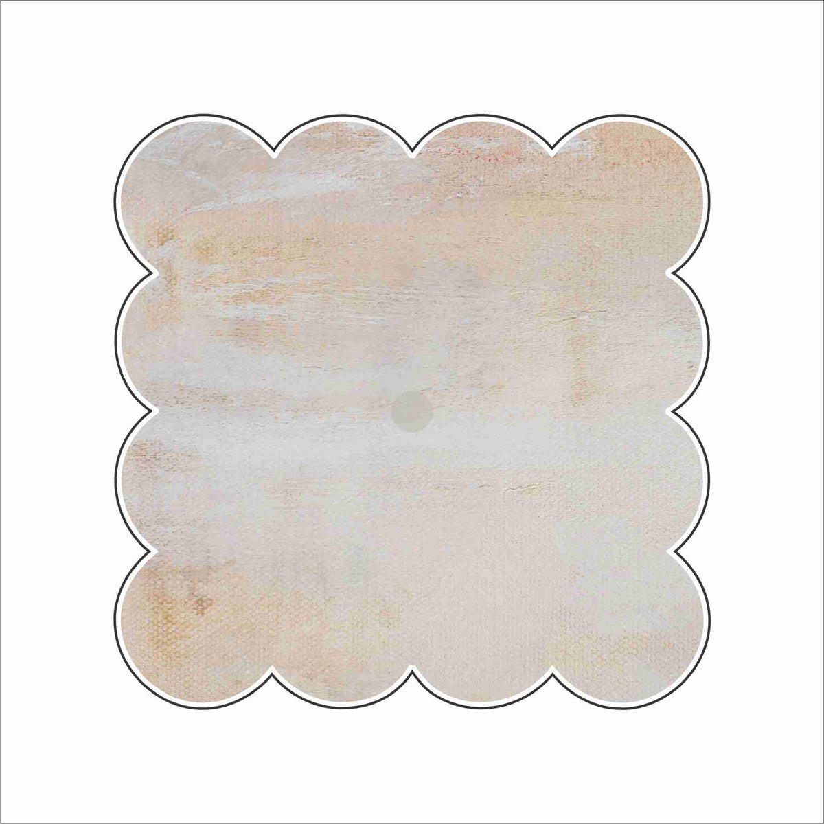 LFA-335 Neutral Scalloped Charm Base | 0.75Acrylic Charm Base with Steel Disc