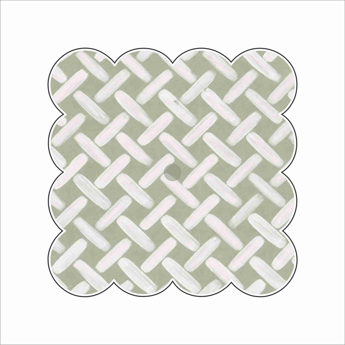 LFA-336 Green Lattice Scalloped Charm Base | 0.75Acrylic Charm Base with Steel Disc