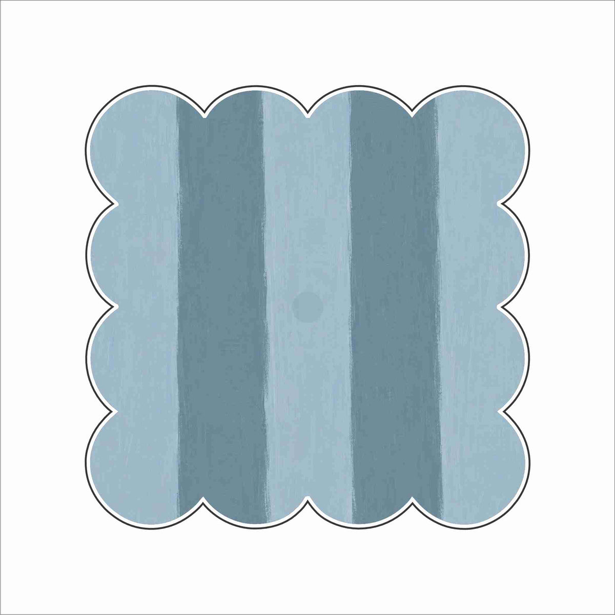 LFA-337 Blue Stripe Scalloped Charm Base | 0.75Acrylic Charm Base with Steel Disc