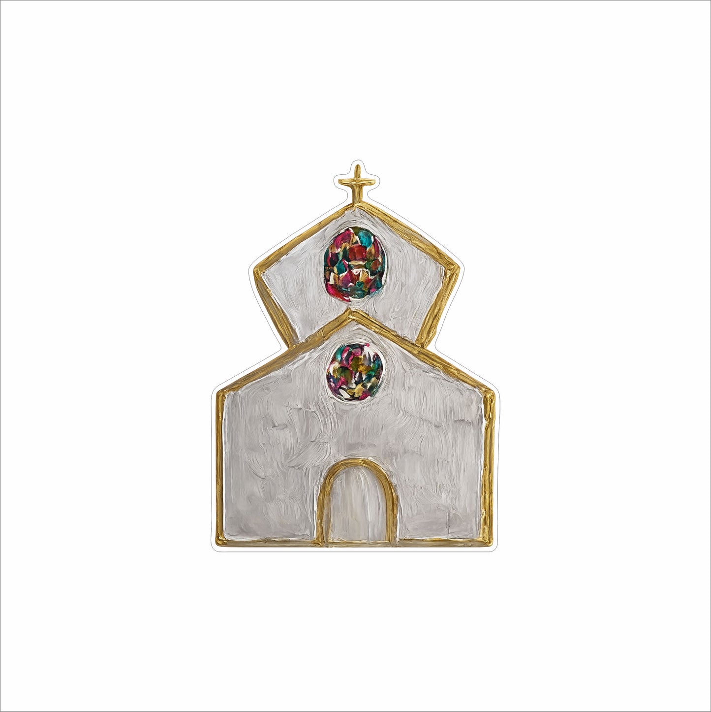 LDC-006 Stained Glass Window Tiered Church Mini | 0.50Acrylic Mini Contour