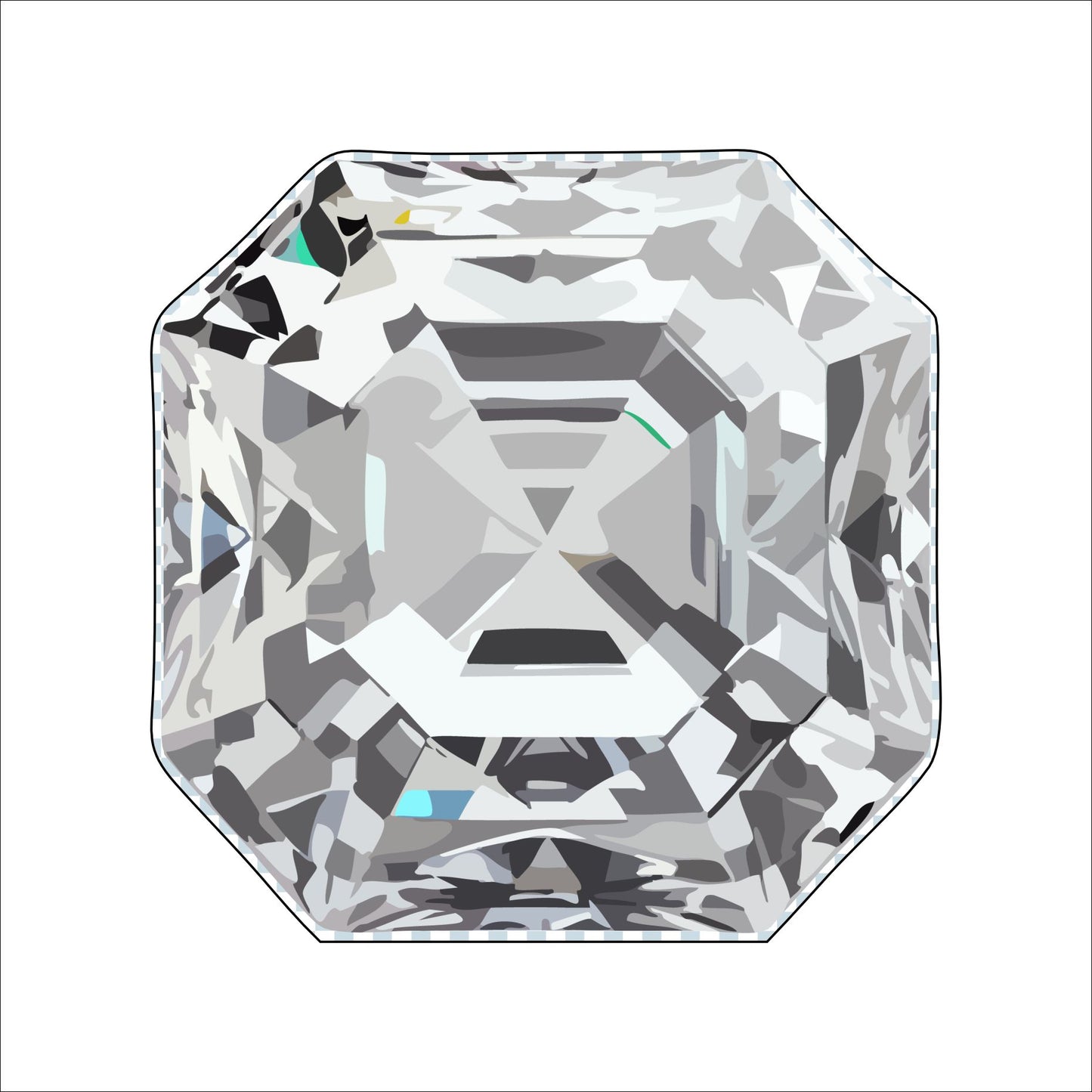 Silver Gemstone Coaster | 0.25" Acrylic With Cork | Pack of 4