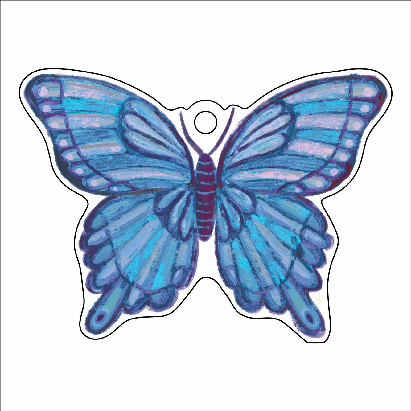 LTA-016 Purple Butterfly Ornament | 0.25Acrylic Ornament |