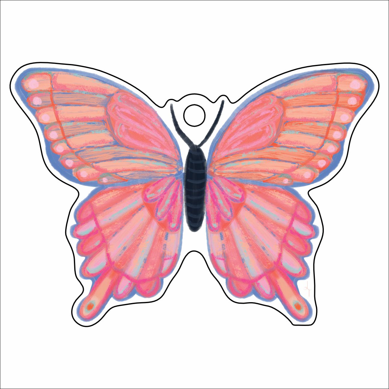 LTA-019 Pastels Butterfly Ornament | 0.25Acrylic Ornament |