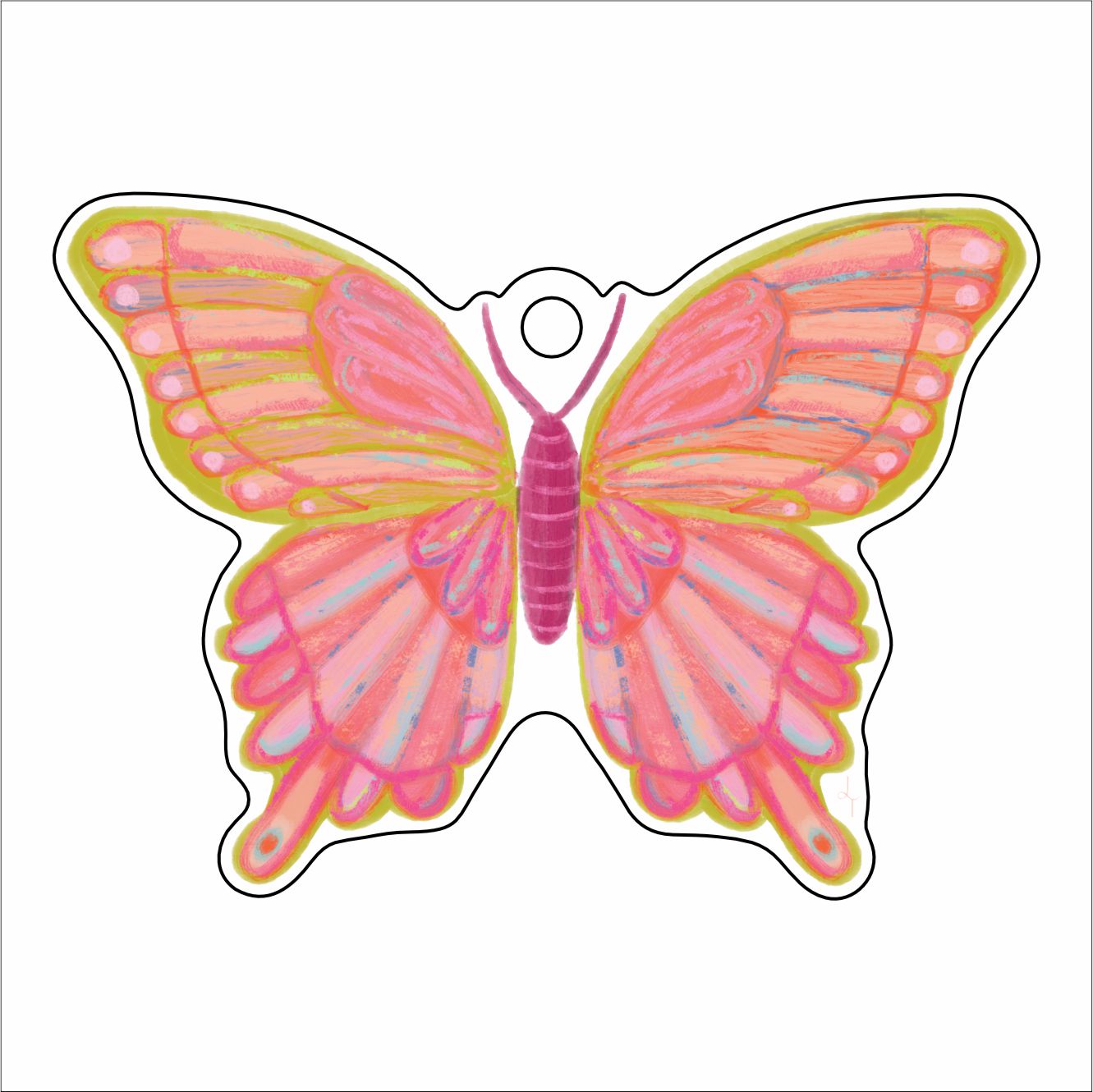LTA-022 Bright Butterfly Ornament | 0.25Acrylic Ornament |