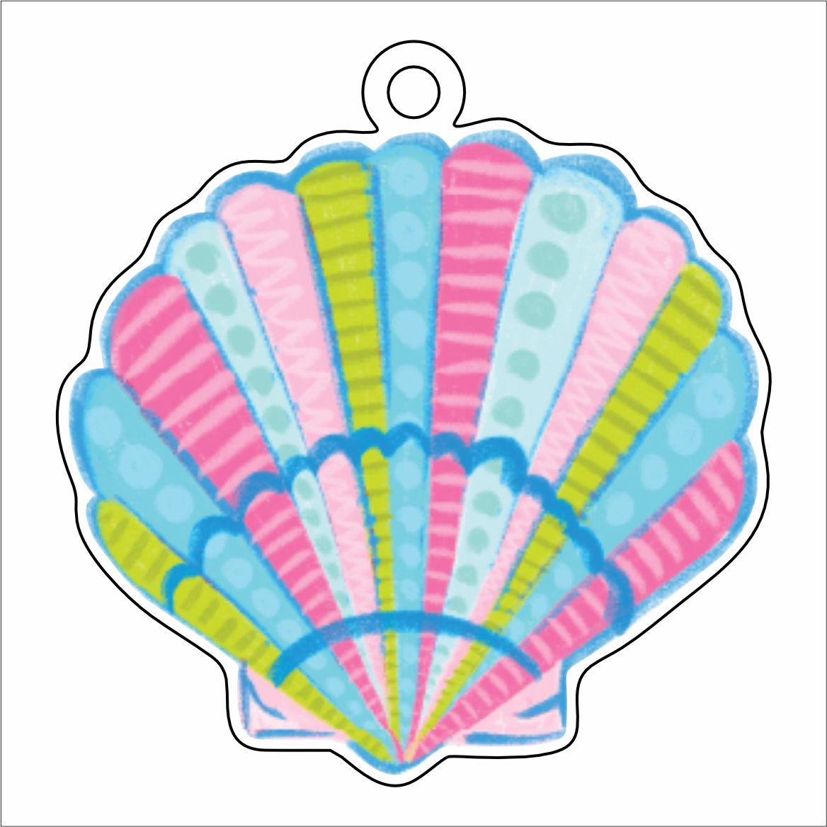 LTA-043 Seashell Ornament | 0.25Acrylic Ornament |