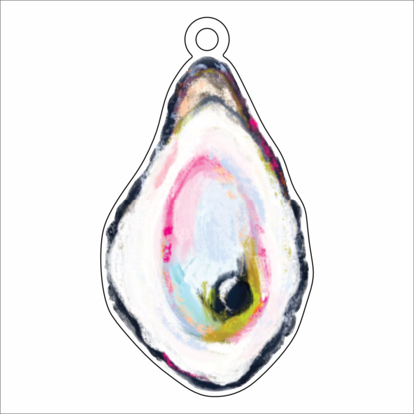 LTA-056 Oyster Shell Ornament | 0.25Acrylic Ornament |