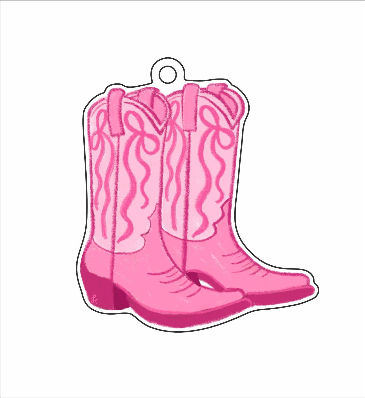 LTA-060 Pink Cowboy Boots Ornament | 0.25Acrylic Magnet |