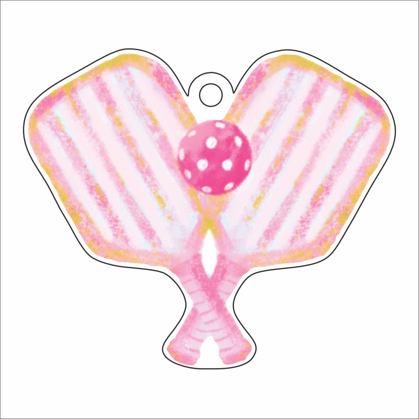 LTA-070 Pink Pickleball Ornament | 0.25Acrylic Ornament |