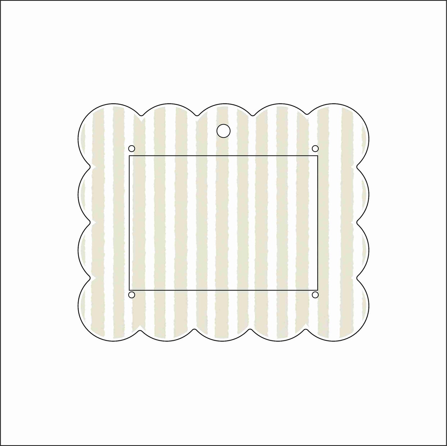 LWA-013 Taupe Stripe Ornament Photo Frame | 0.25Acrylic Picture Frame | Case of 5