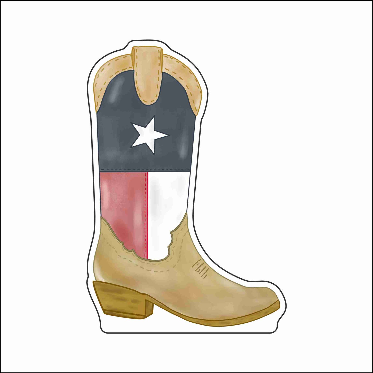 LWA-042 Texas Boot | 0.75Acrylic Contour