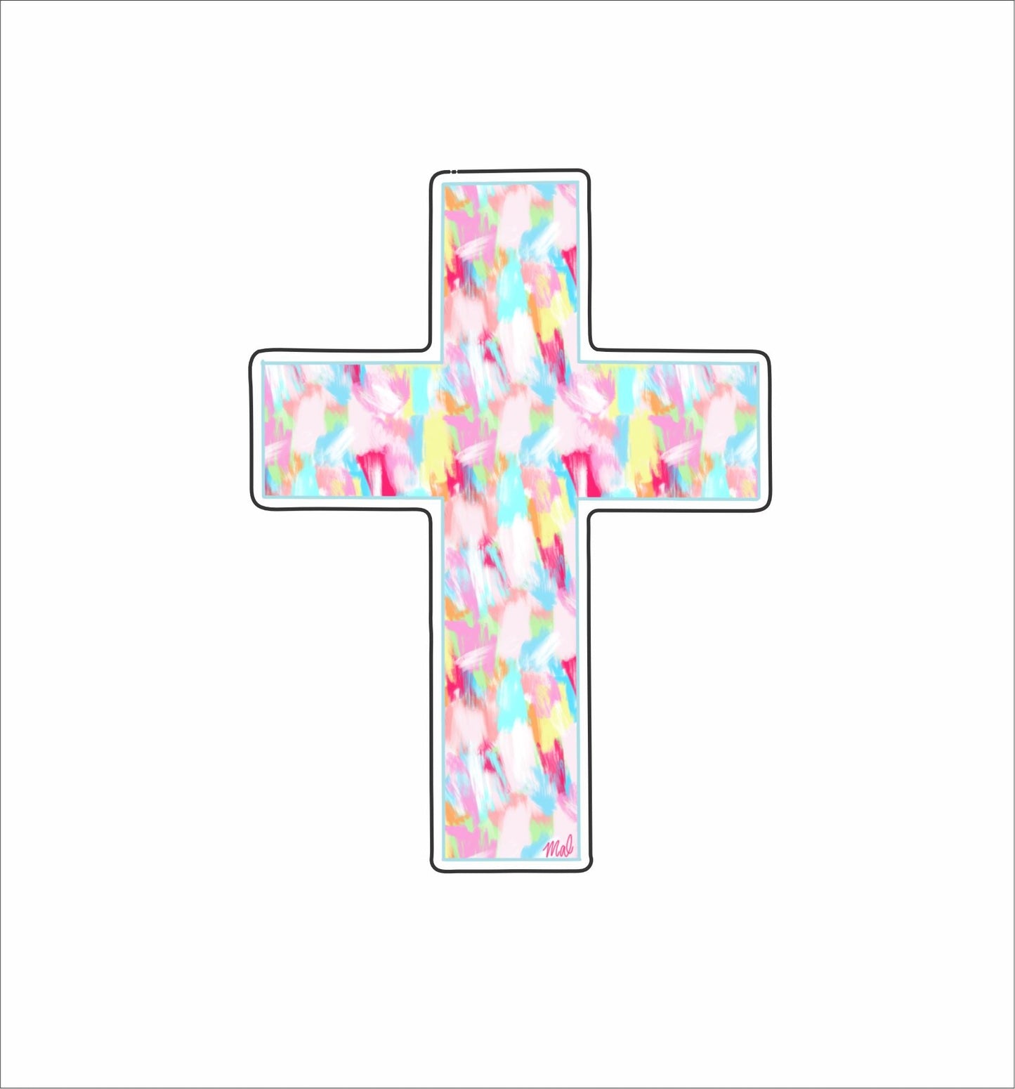 MAA-002 Teal Vibrant Cross Mini | 0.50Acrylic Mini |