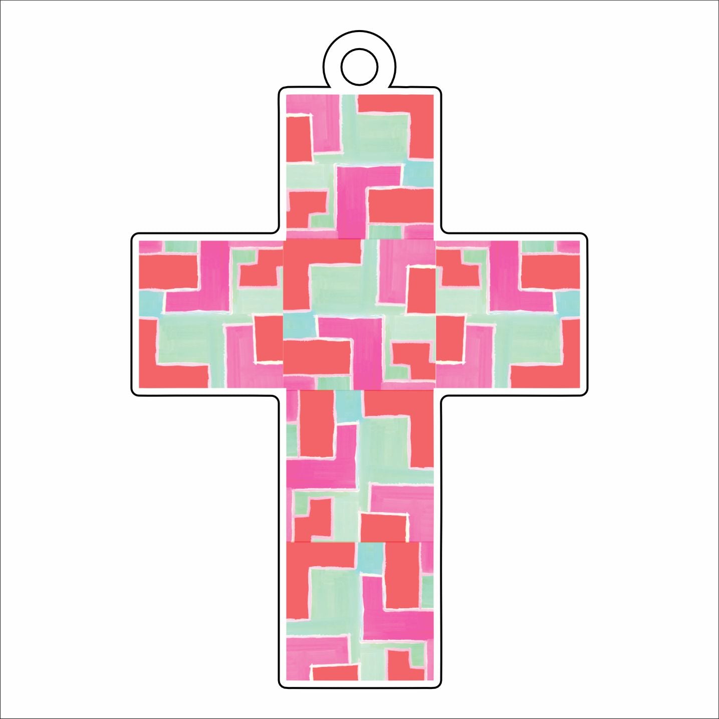 MBA-012 On the Housetop Cross Ornament | 0.25in. Acrylic Ornament | Mix and Match (any 10+)