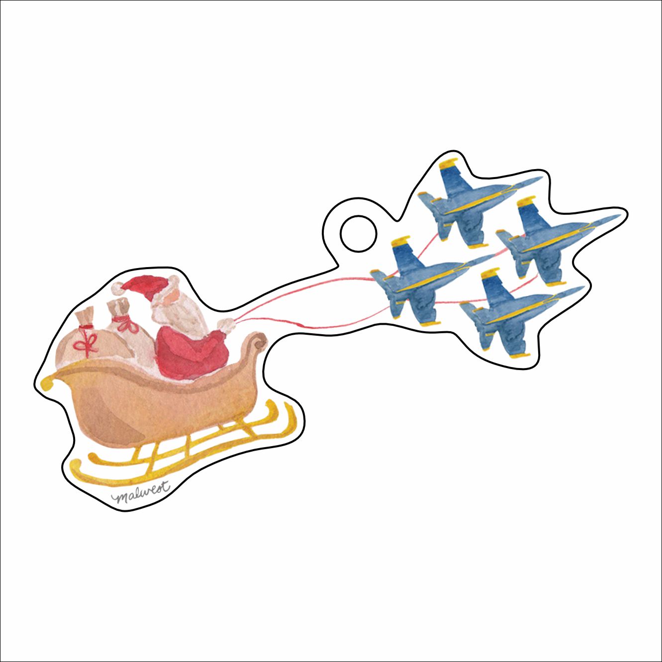 MCA-027 Santa Blues Ornament | 0.25Acrylic Ornament | Case of 25