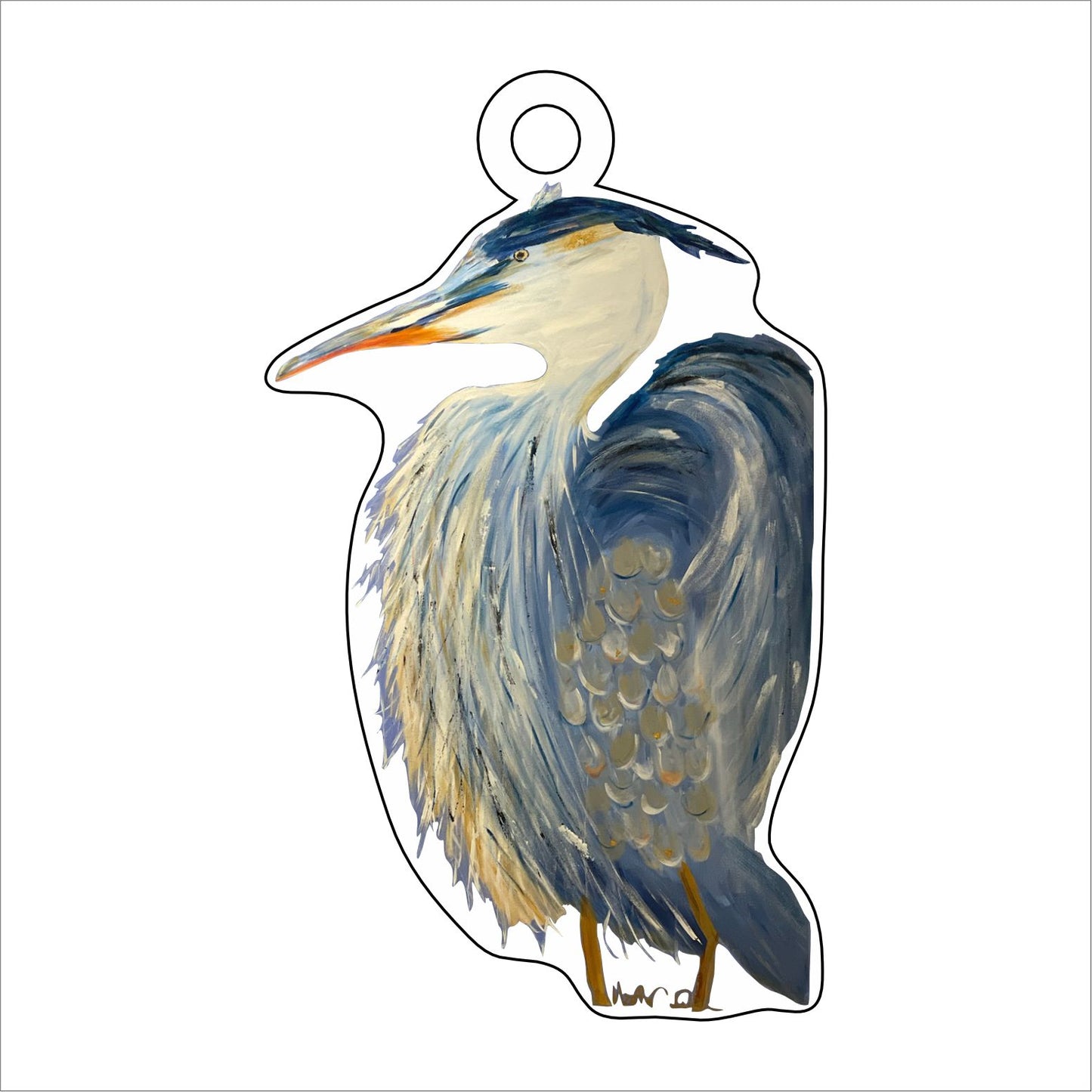 MCR-003 Blue Heron | 0.25in. Acrylic Ornament |