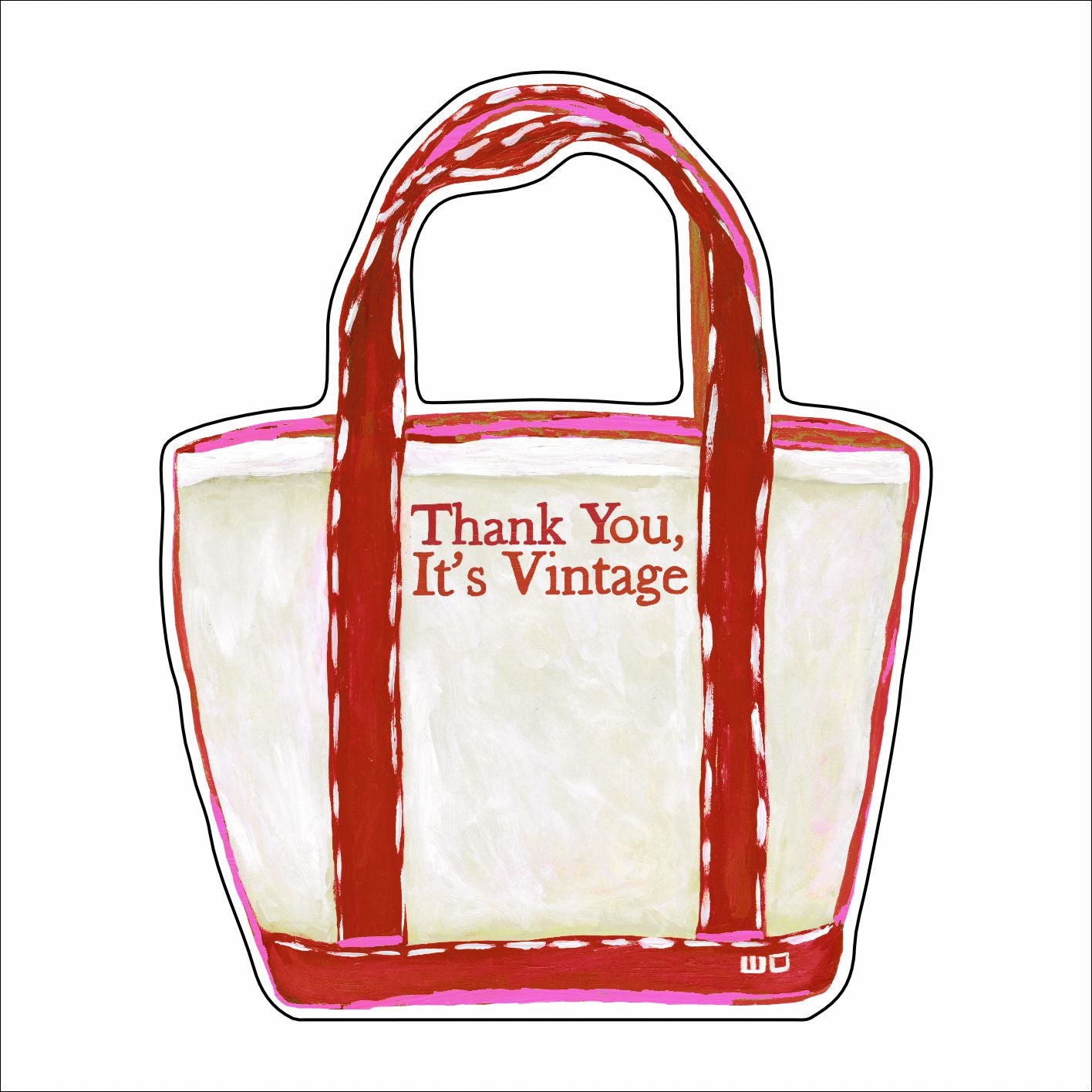MEG-032 Red Thank You It's Vintage Mini | 0.50Acrylic Contour |