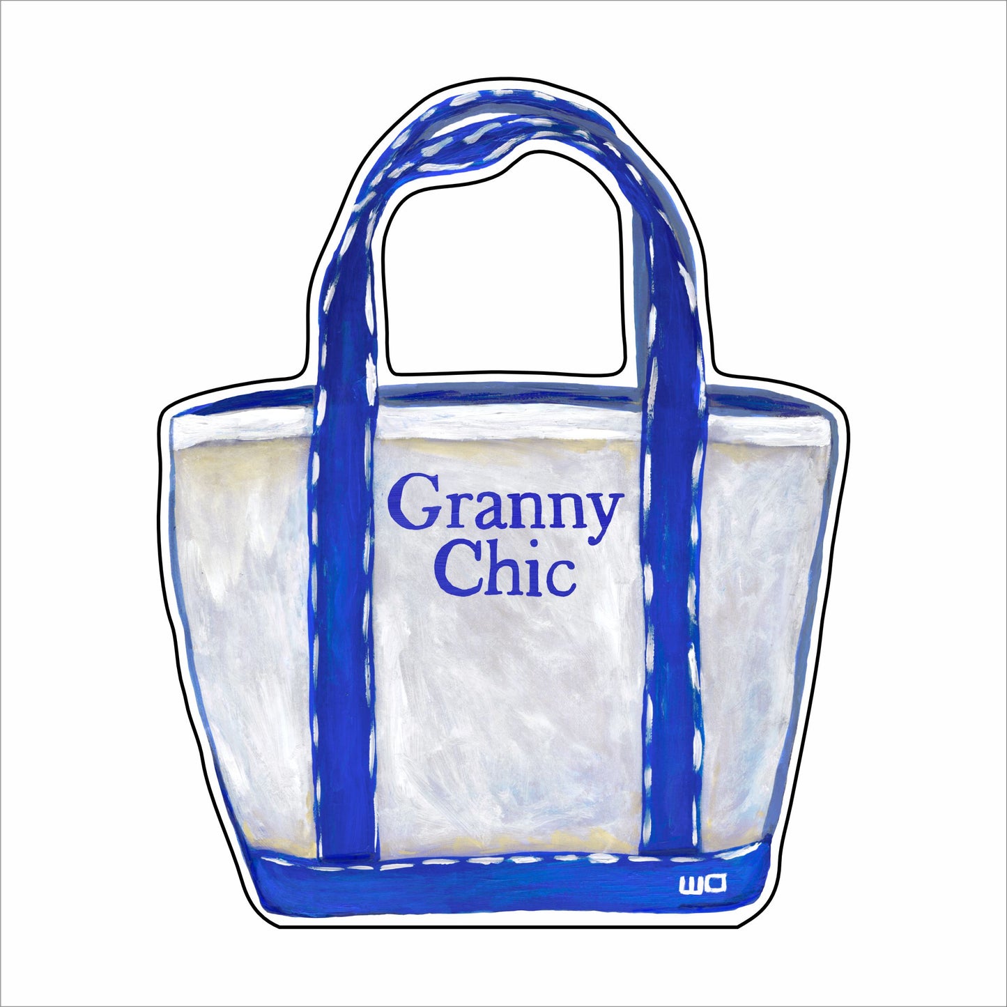 MEG-038 Granny Chic Blue Boat Tote Mini | 0.50Acrylic Contour |