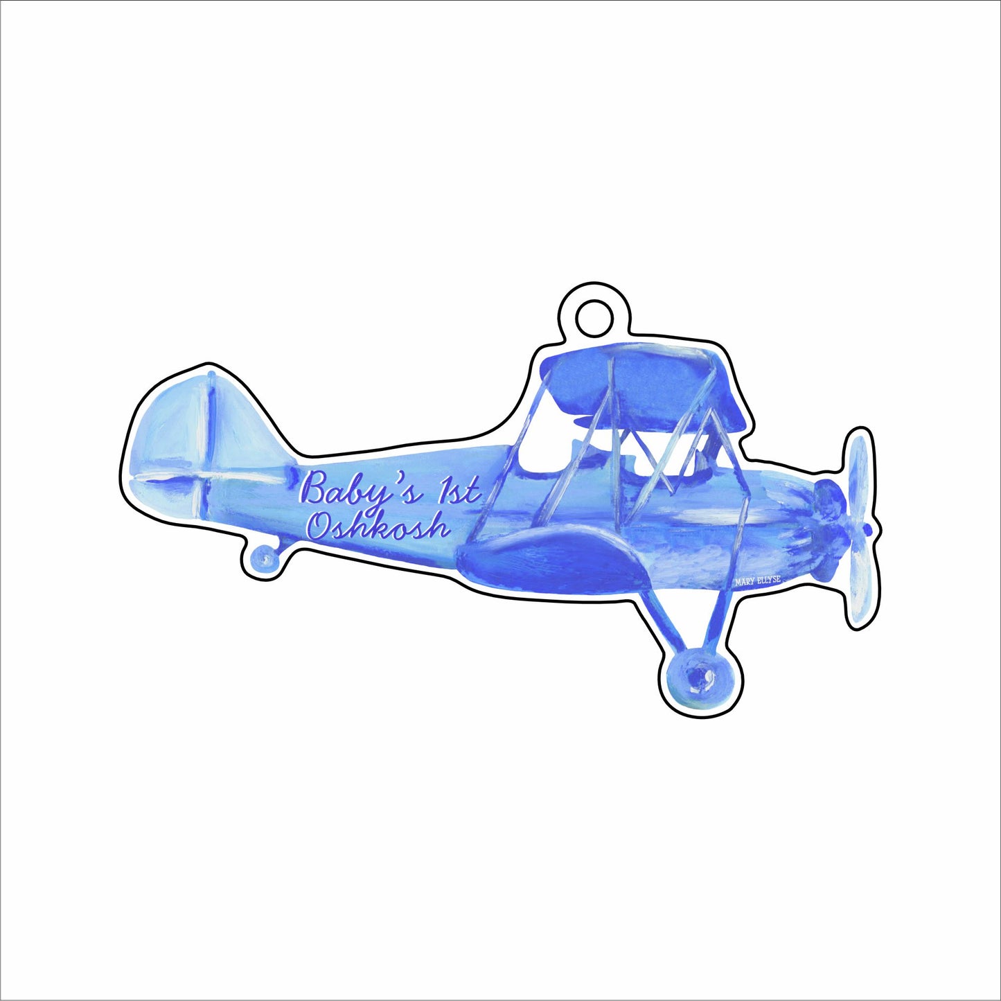 MEG-054 Baby's 1st Oshkosh Blue Ornament | 0.25Acrylic Ornament & Ribbon |