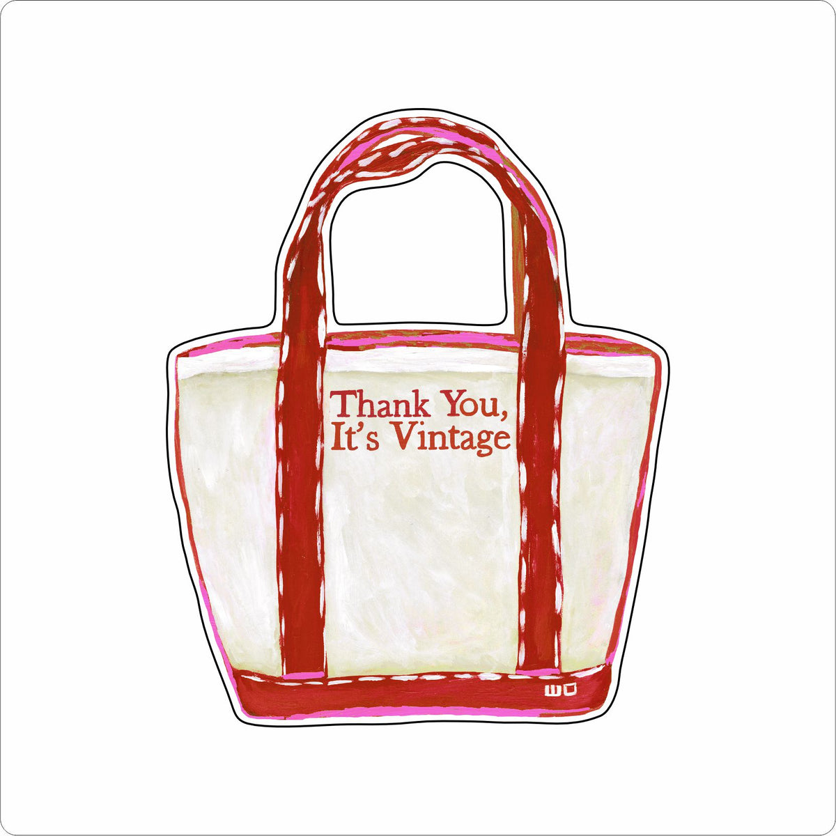 MEG-063 Red Thank You It's Vintage Ornament | 0.25Acrylic Ornament