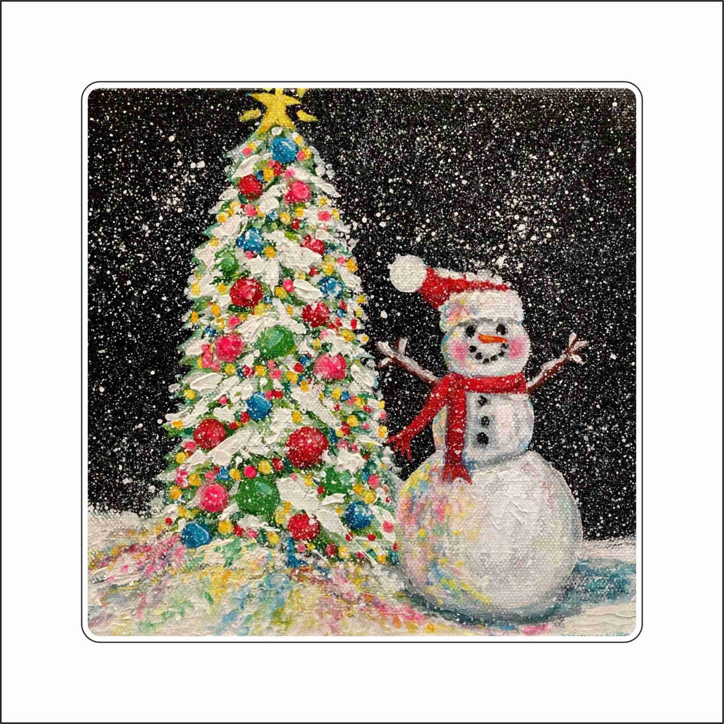 MHE-021 Frosty with Tree Block | 0.75Acrylic Block