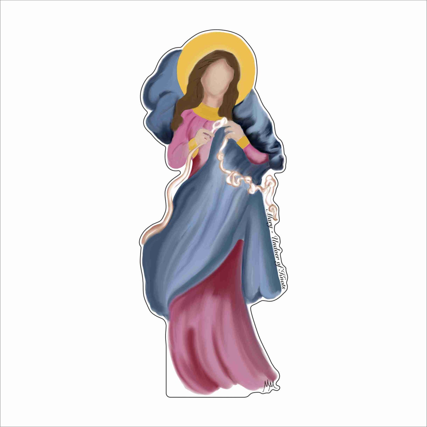 MIM-003 Mary Undoer of Knots | 0.75Acrylic Contour