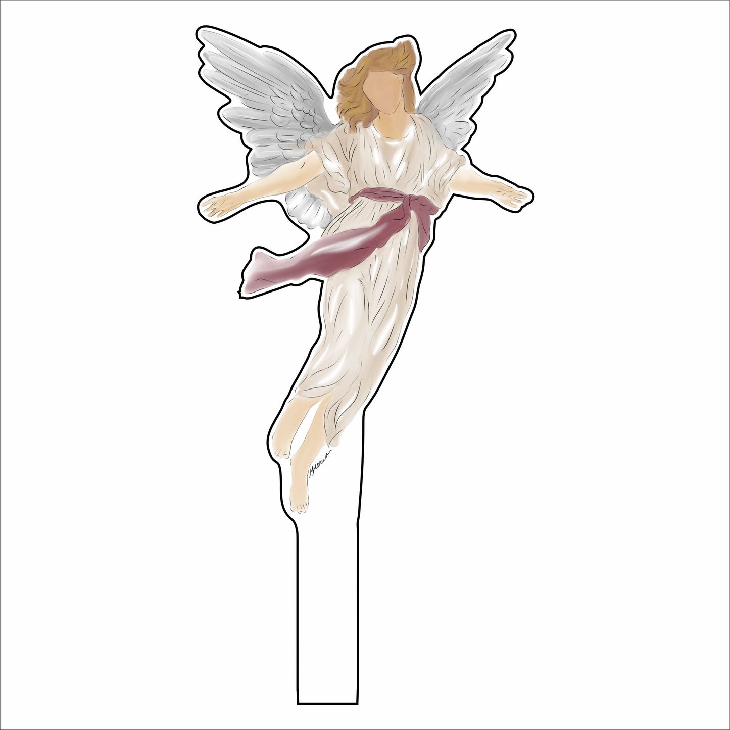 MIM-013 Natvity Angel | 0.25Acrylic Standable