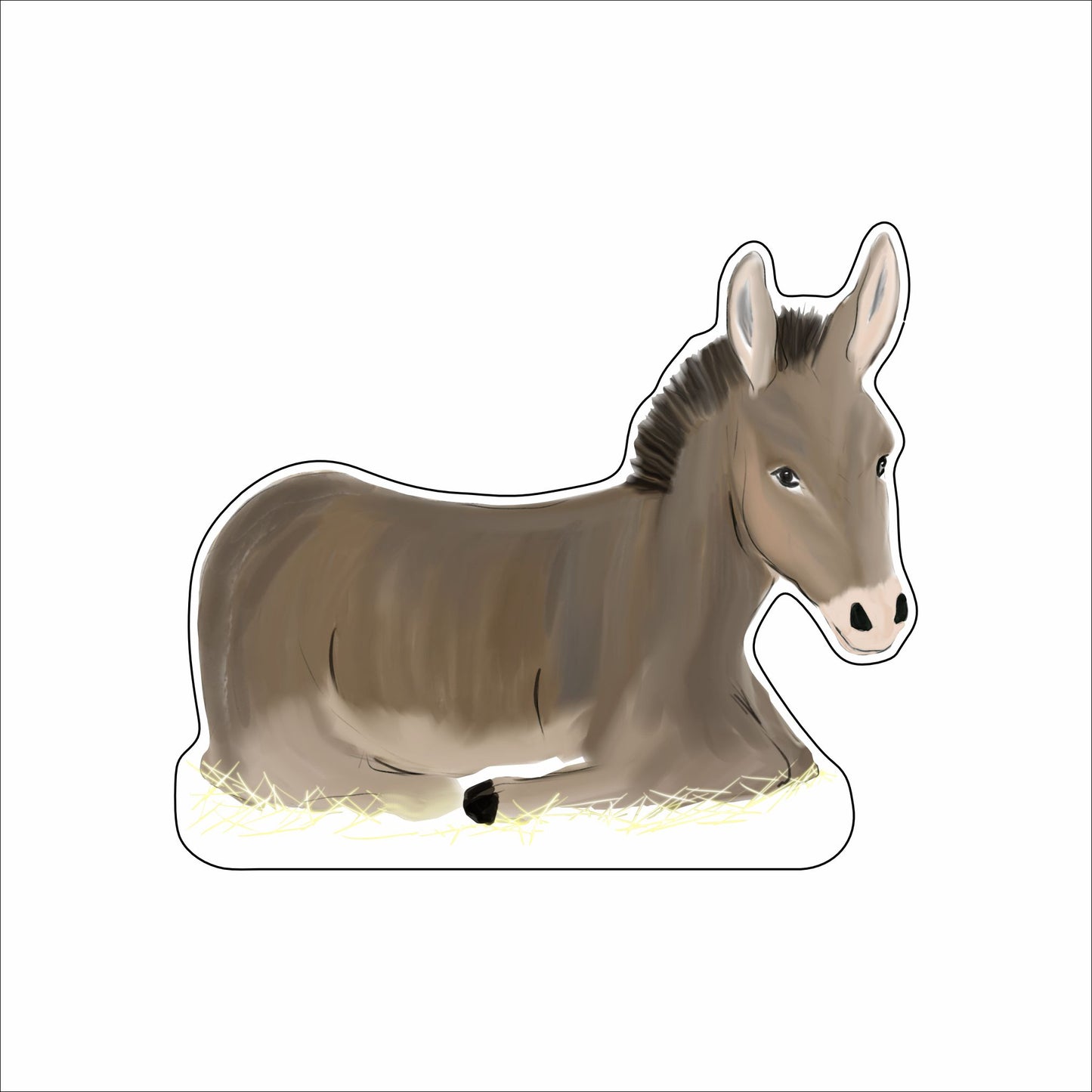 MIM-014 Nativity Donkey | 0.75Acrylic Contour