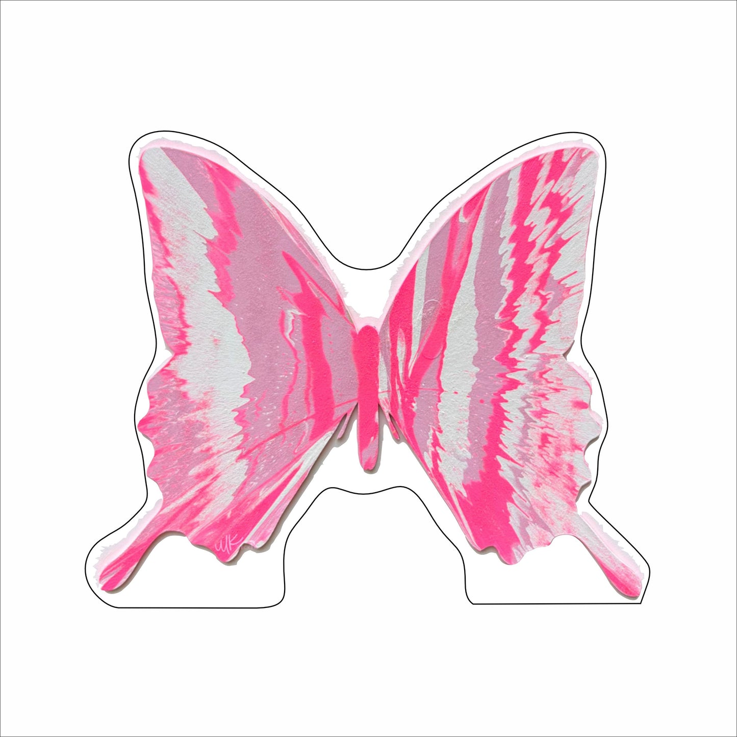 MKD-047 Pink Abstract Butterfly | 0.50in. Acrylic Contour | Case Bundle of 25
