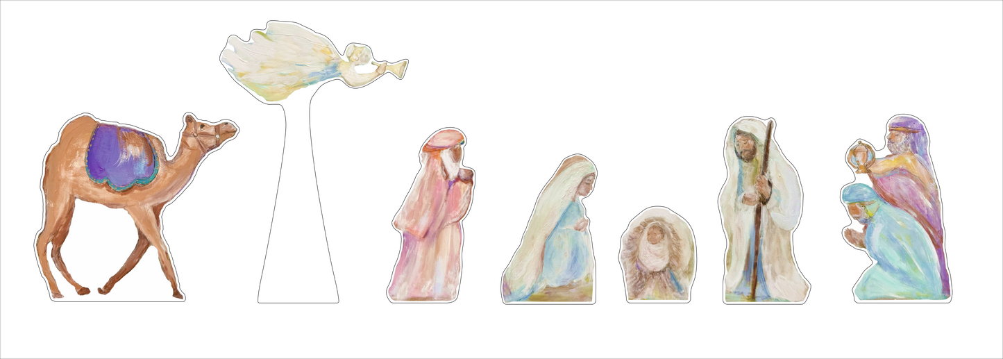 MKD-078 Large Nativity Set (7 piece) | 0.75Acrylic Contour | Case of 25