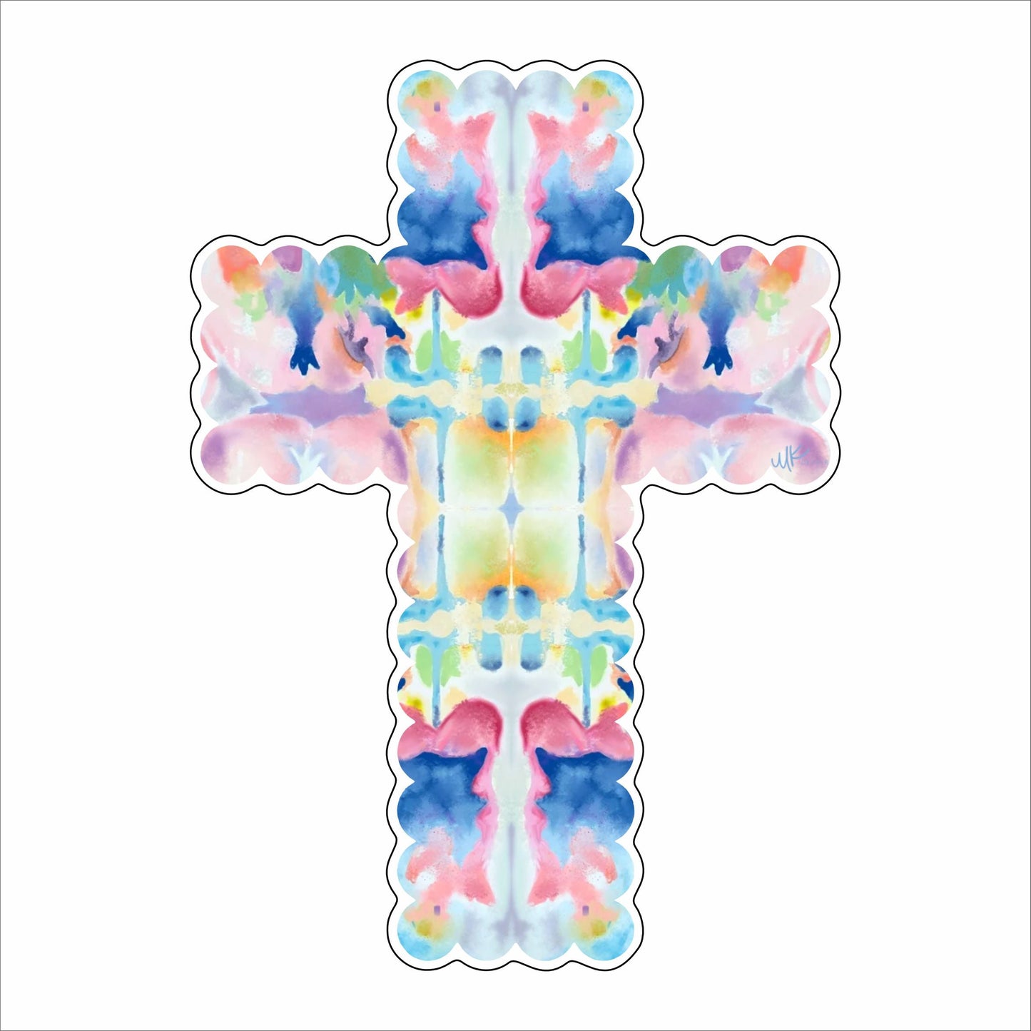 MKD-080 Purple Kaleidoscope Cross Mini | 0.50Acrylic Mini |