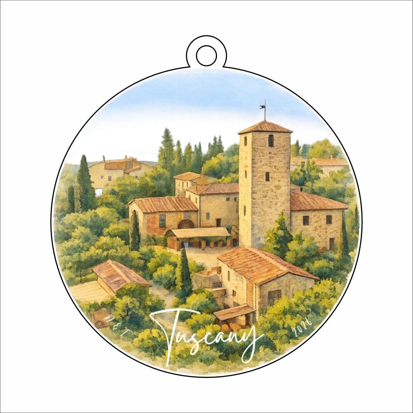 MKD-089 Tuscany Ornament | 0.25Acrylic Ornament | Case of 100