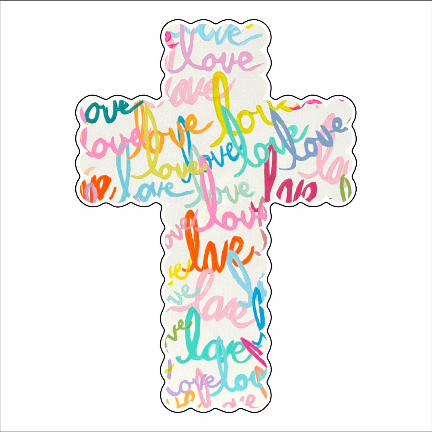 MKD-091 Rainbow Love Cross Mini | 0.50Acrylic Mini |