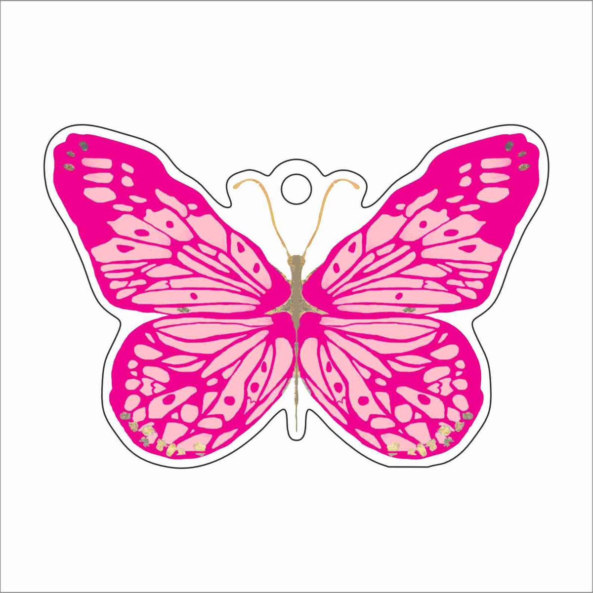 MKD-106 Bold Pink Butterfly Ornament | 0.25Acrylic Ornament