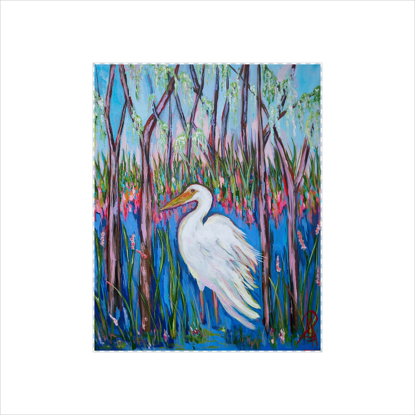 Egret Block | 0.75in. Acrylic Cutout 5x7 | Single