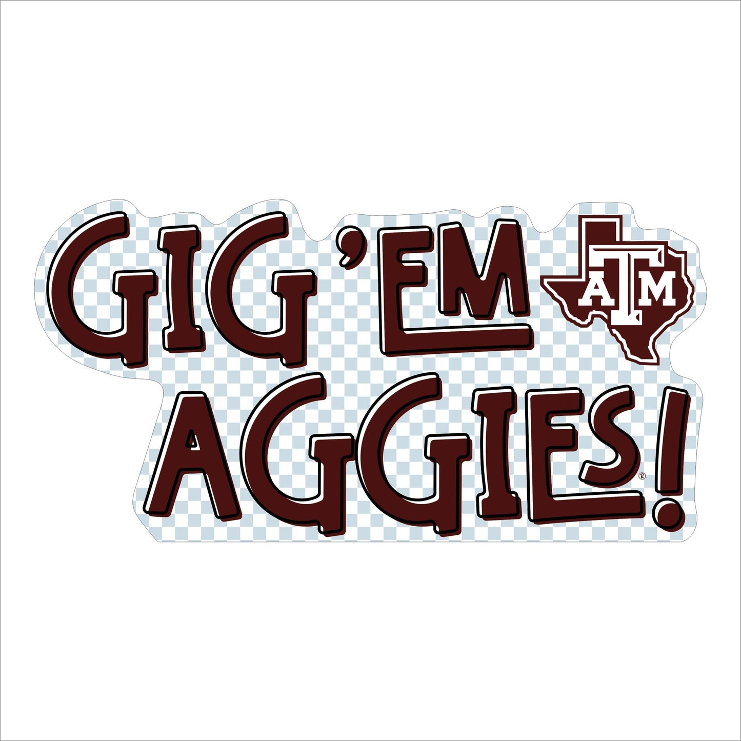 MSH-048 Gig 'Em Aggies | 0.75in. Acrylic Cutout | Case (Bundle of 100)