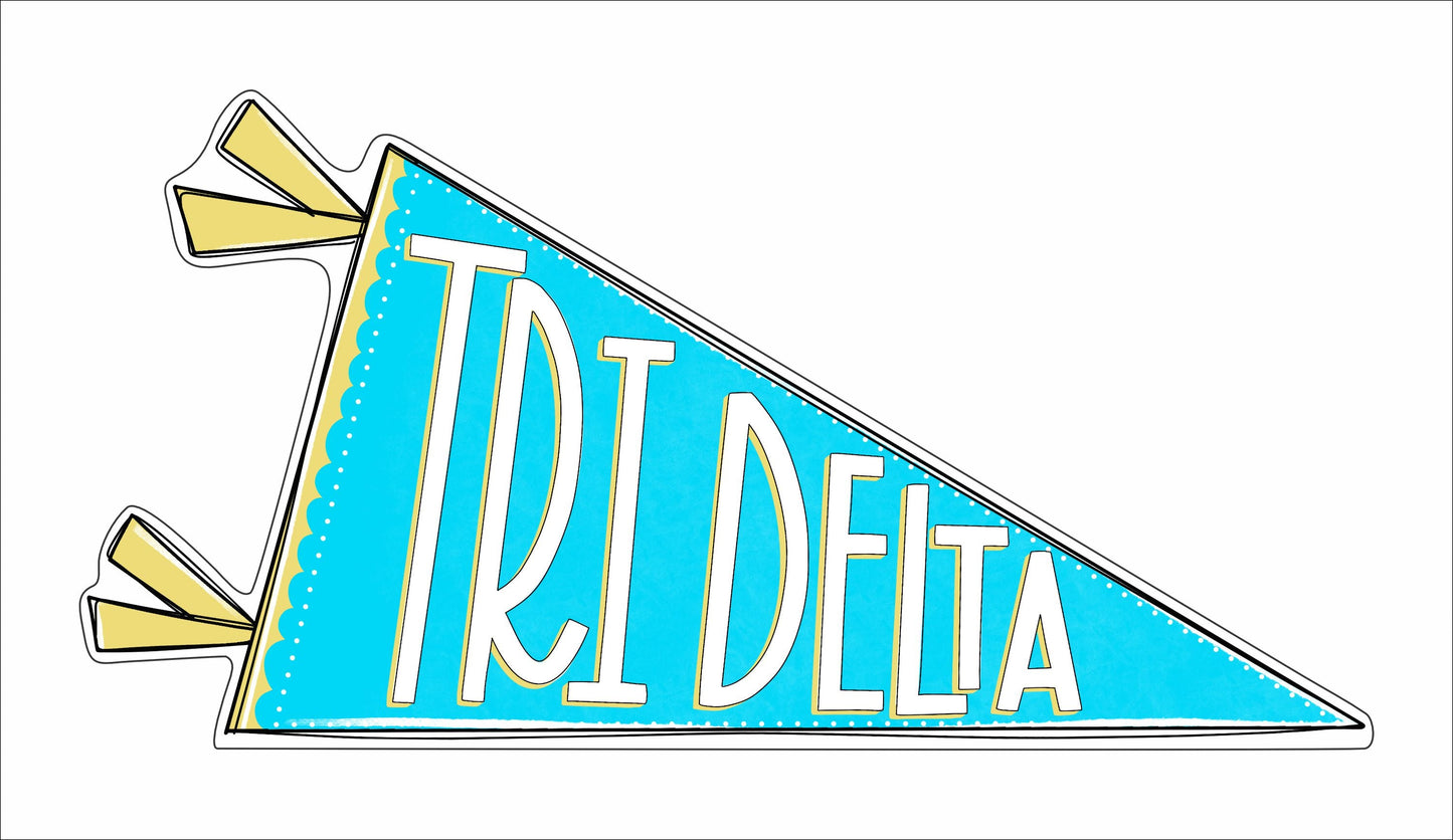 MSH-087 Tri Delta Flag | 0.75in. Acrylic Cutout | Case (Bundle of 25)
