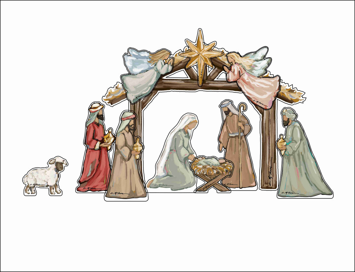 CMS-1913 Nativity Set | Mixed Acrylic Contour
