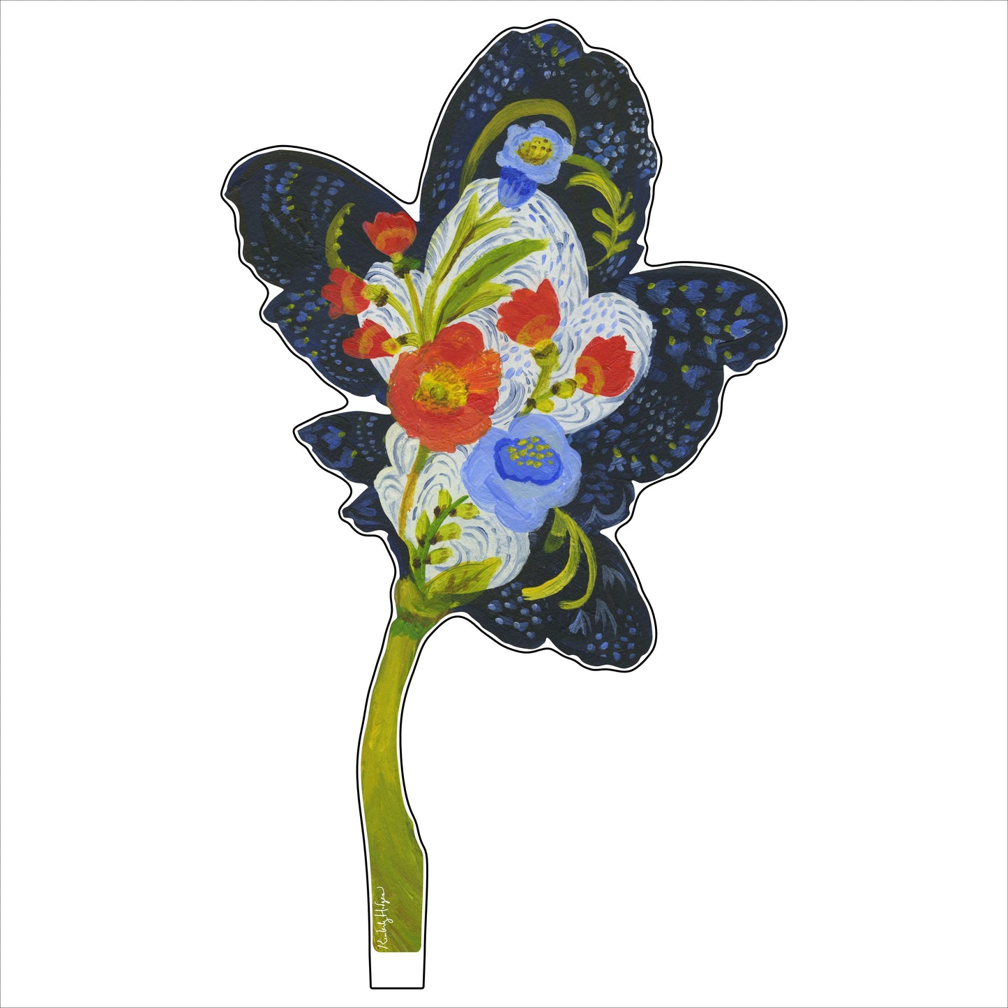 Navy Fleur | 0.25in. Acrylic Floral
