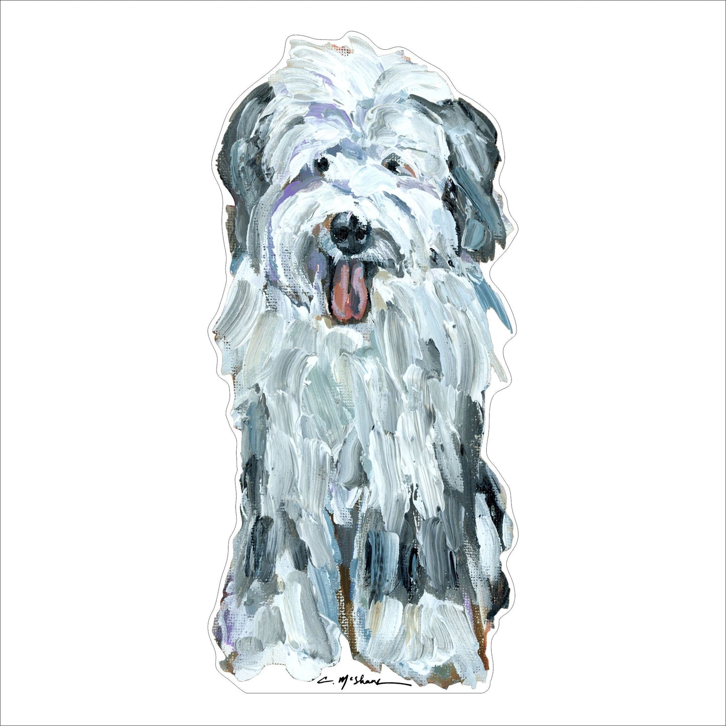 Old English Sheepdog White & Gray | 0.50in. Acrylic Mini | Case of 25